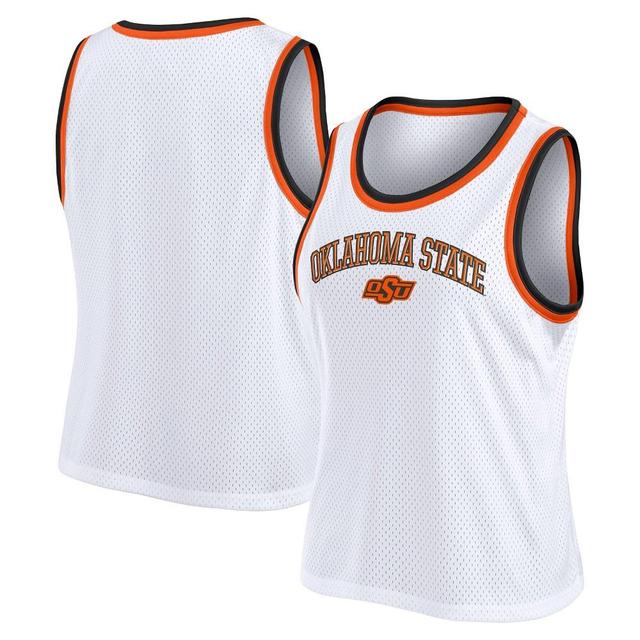 NCAA Oklahoma State Cowboys Womens White Mesh Tank Top Product Image