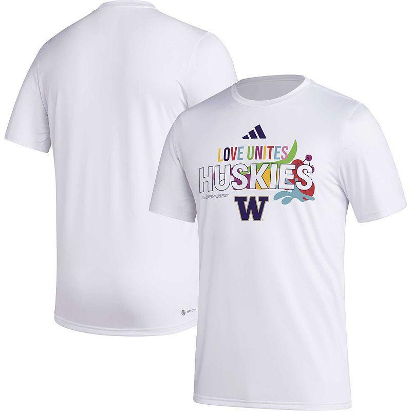 Adidas Mens x Rich Mnisi Pride CollectionWhite Washington Huskies Pregame Aeroready T-Shirt Product Image