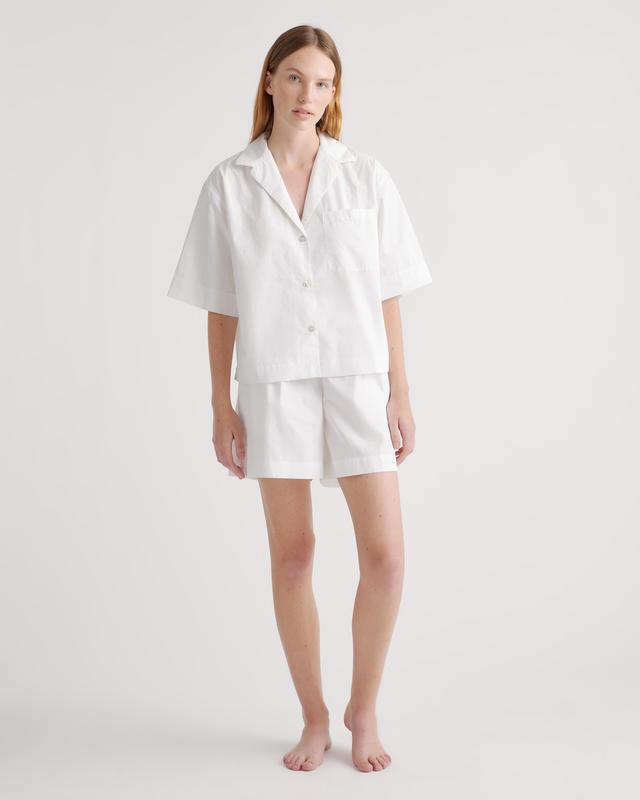 Womens Shorts Pajama Set in White, Size Large, Cotton by Quince Product Image