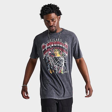 Mitchell And Ness Mens Chicago Blackhawks NHL Crease Lightning Graphic T-Shirt Product Image