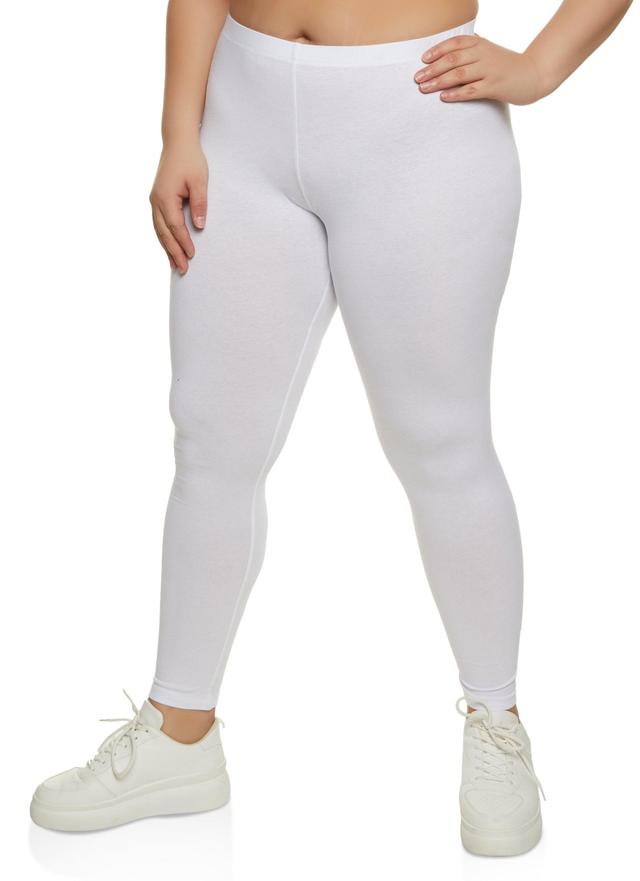 Womens Plus Size Basic High Waist Leggings Product Image