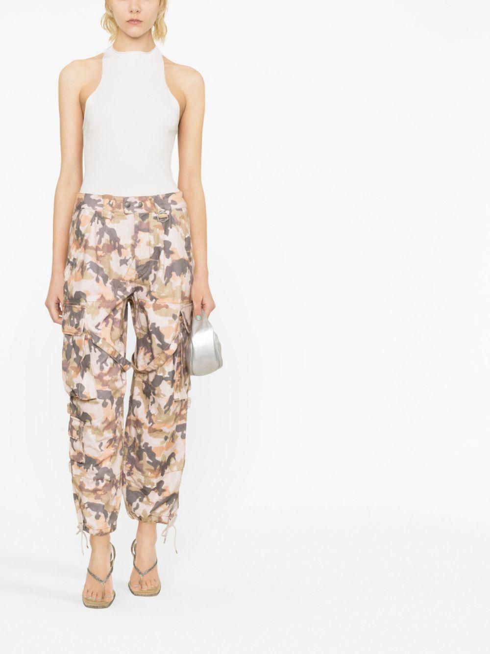 ISABEL MARANT Elore Camo Printed Cotton Cargo Pants In Neutrals Product Image