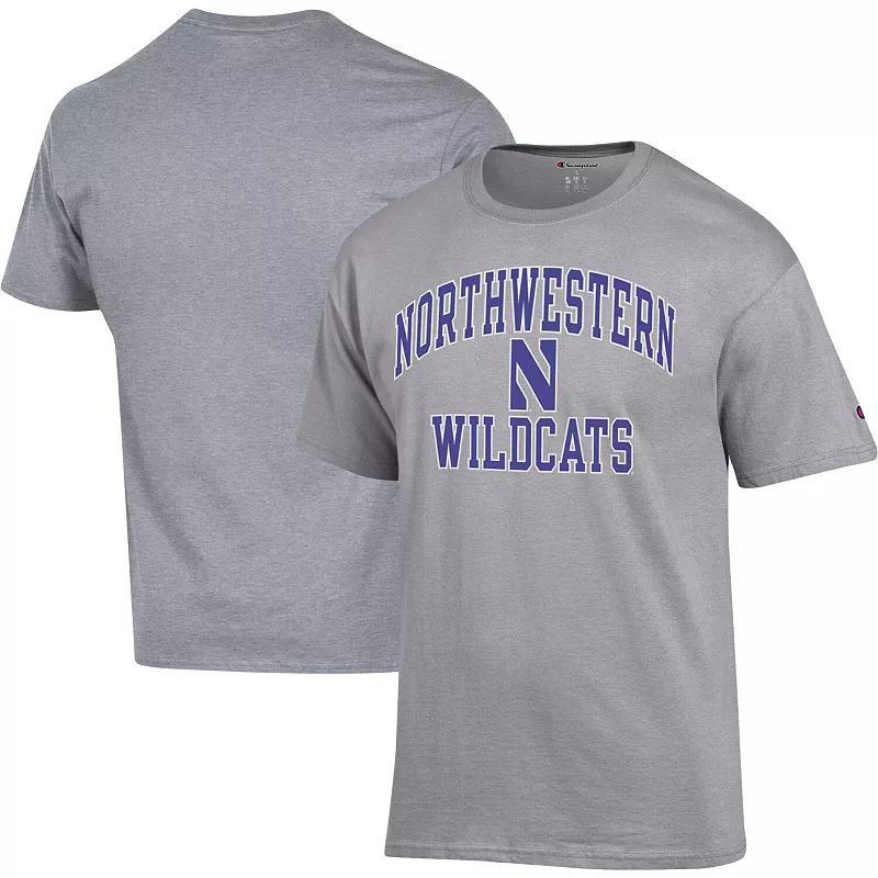 Mens Champion Heather Gray Northwestern Wildcats High Motor T-Shirt Product Image