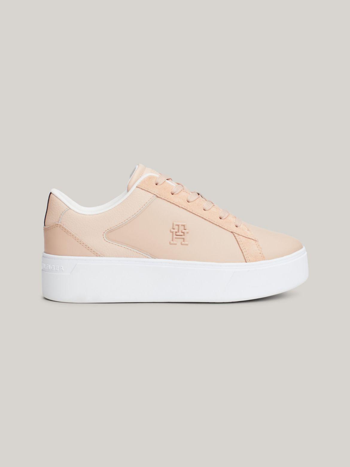 Tommy Hilfiger Women's TH Logo Flatform Sneaker - Pink - US 7.5 / EU 38 Product Image