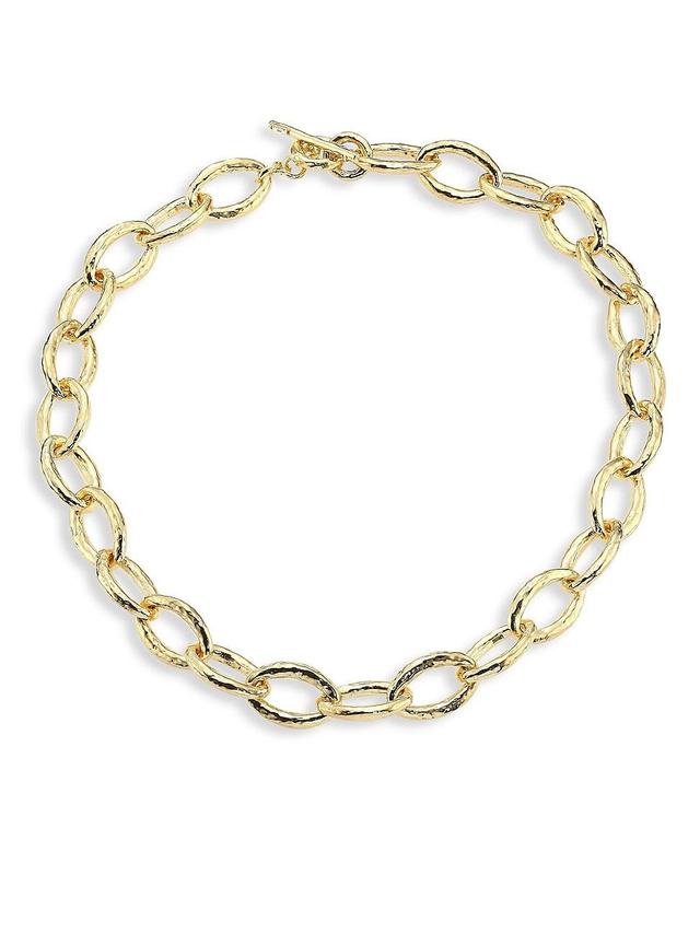 Womens Classico Short 18K Yellow Gold Hammered Bastille Mini Link Necklace Product Image