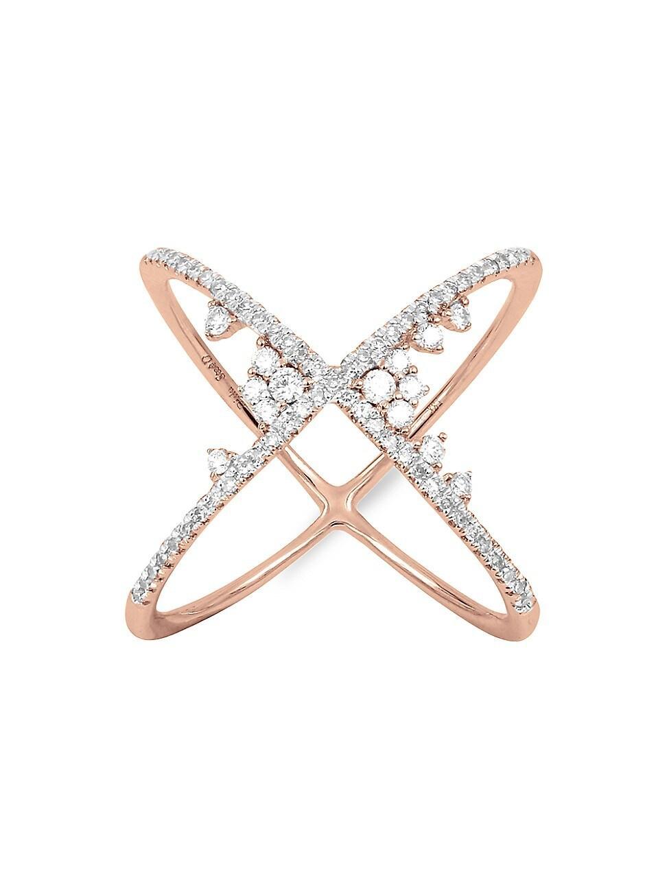 Womens Fairytale 18K Yellow Gold & Diamond Crossed Ring Product Image