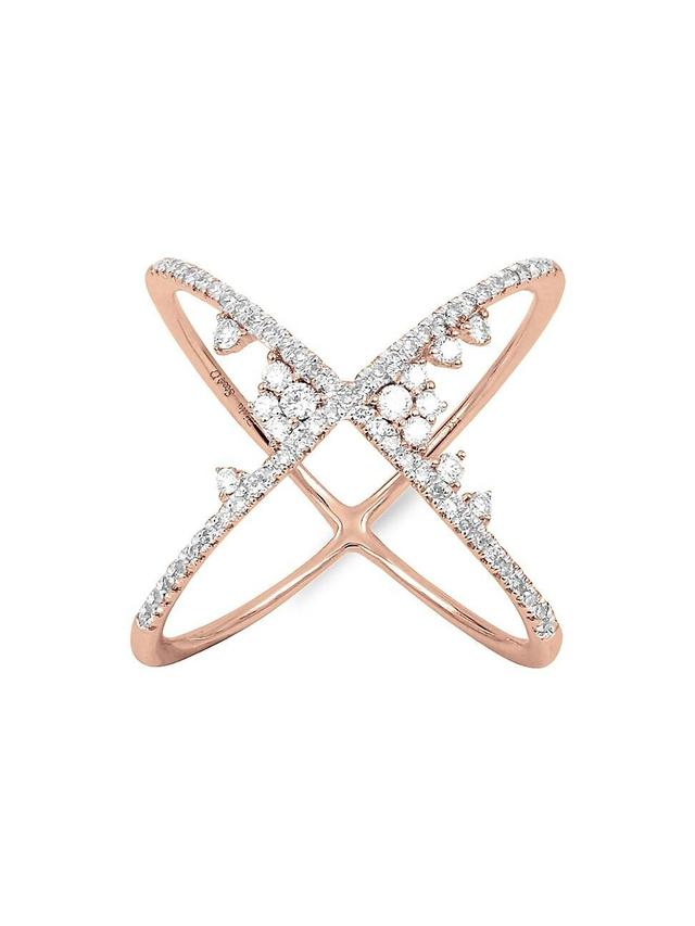 Womens Fairytale 18K Yellow Gold & Diamond Crossed Ring Product Image