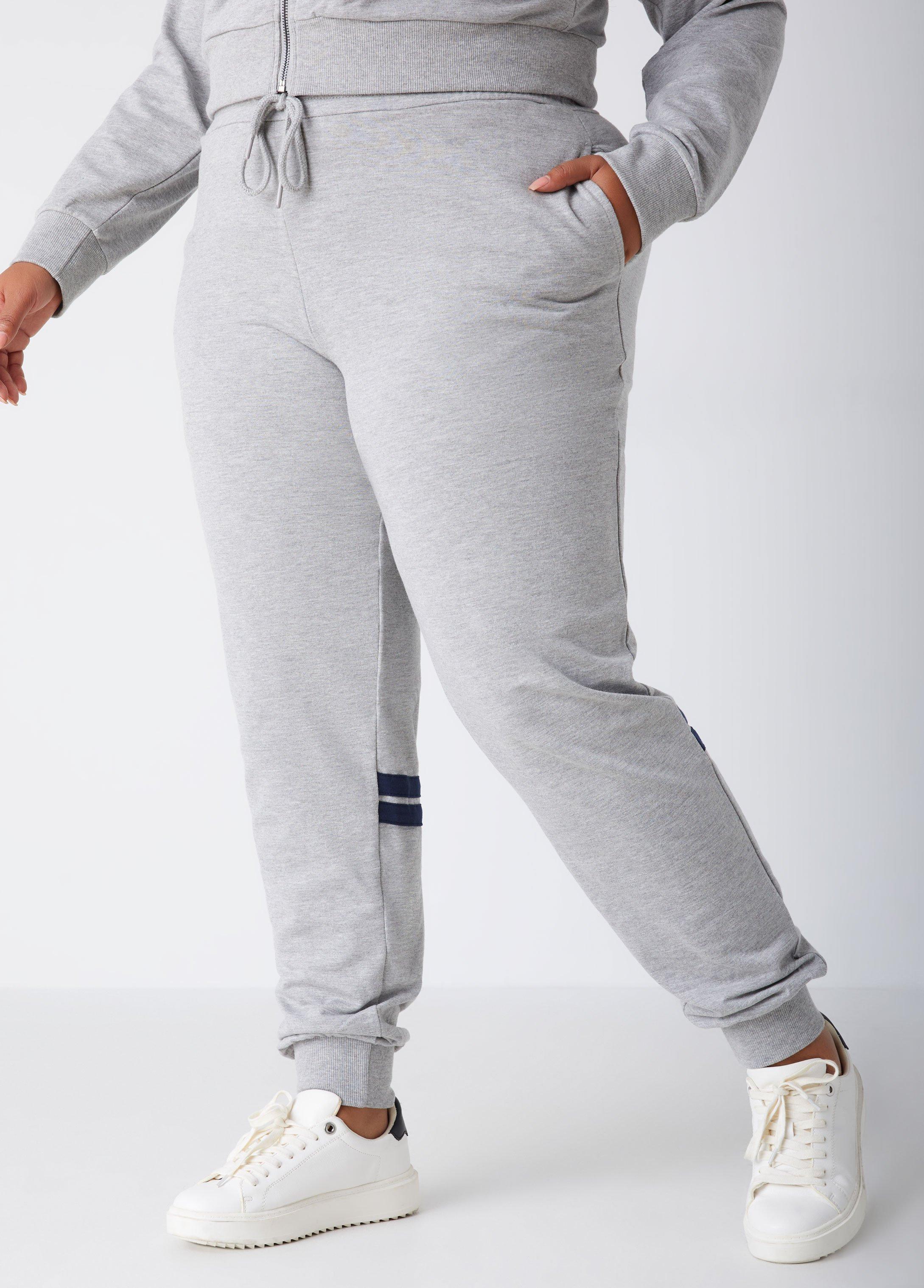 Plus Size Striped Terry Joggers Ashley Stewart Product Image