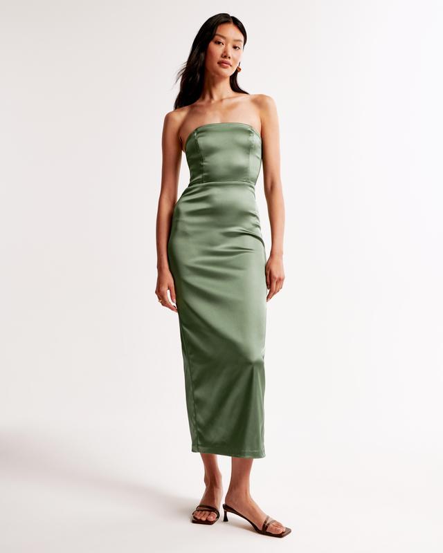 Strapless Satin Sculpt Maxi Dress Product Image