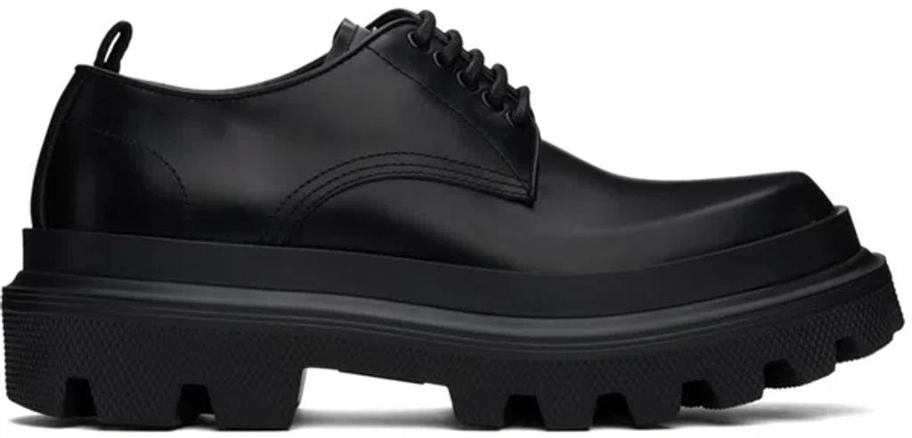 Black Leather Derby Shoes Product Image