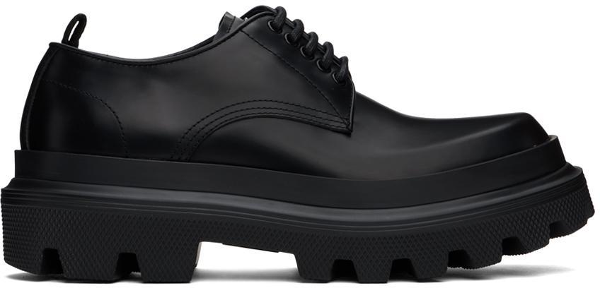 Black Leather Derby Shoes Product Image