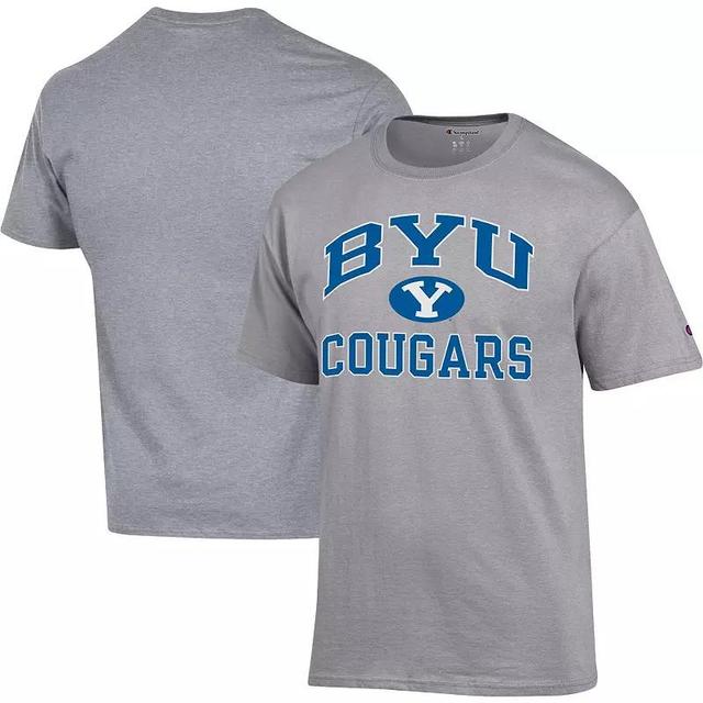 Mens Champion Heather Gray BYU Cougars High Motor T-Shirt Product Image