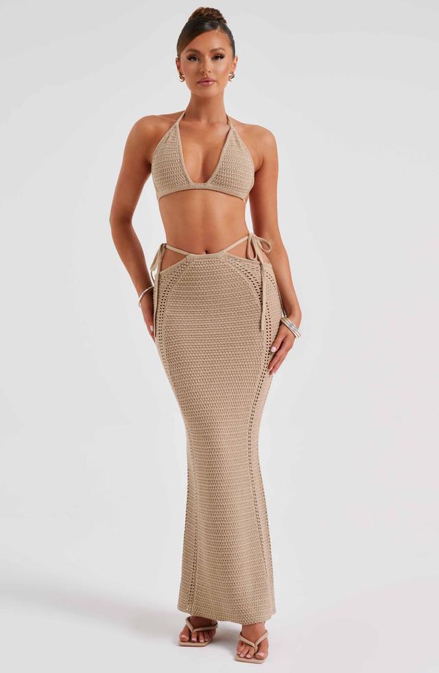 Jia Maxi Skirt - Beige Product Image