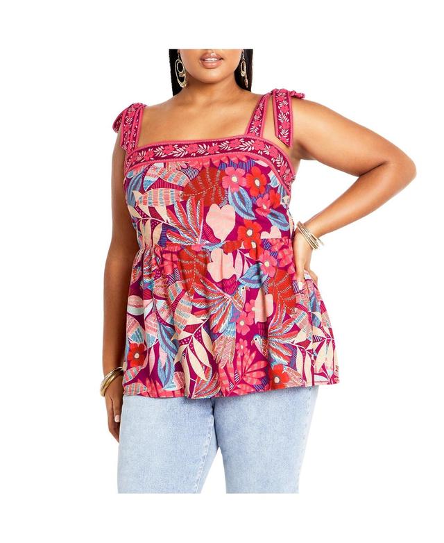 City Chic Womens Paradiso Print Top Product Image