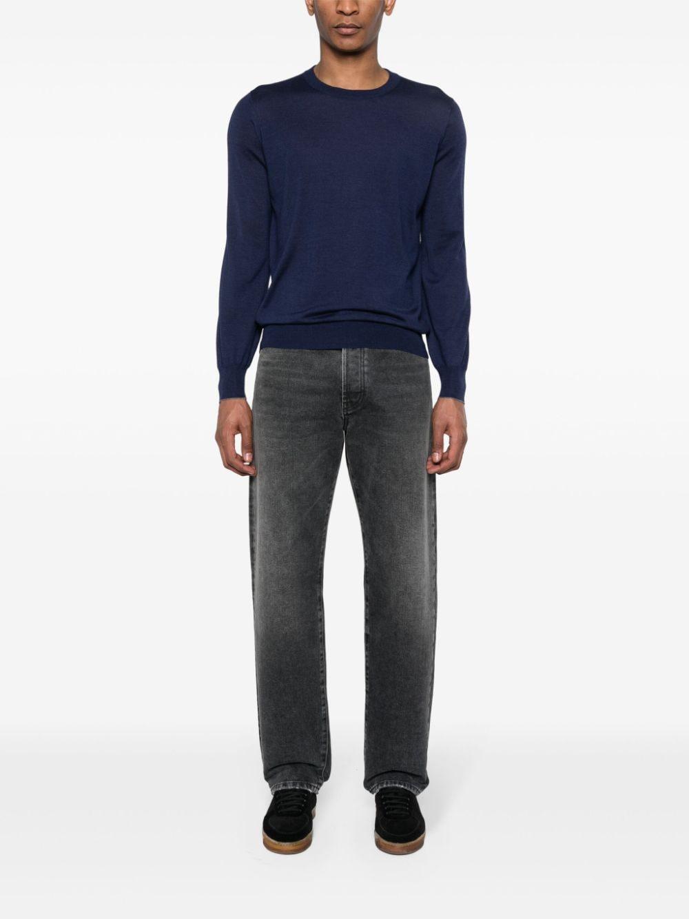 BRUNELLO CUCINELLI Mélange-effect Cashmere Jumper In Blue Product Image