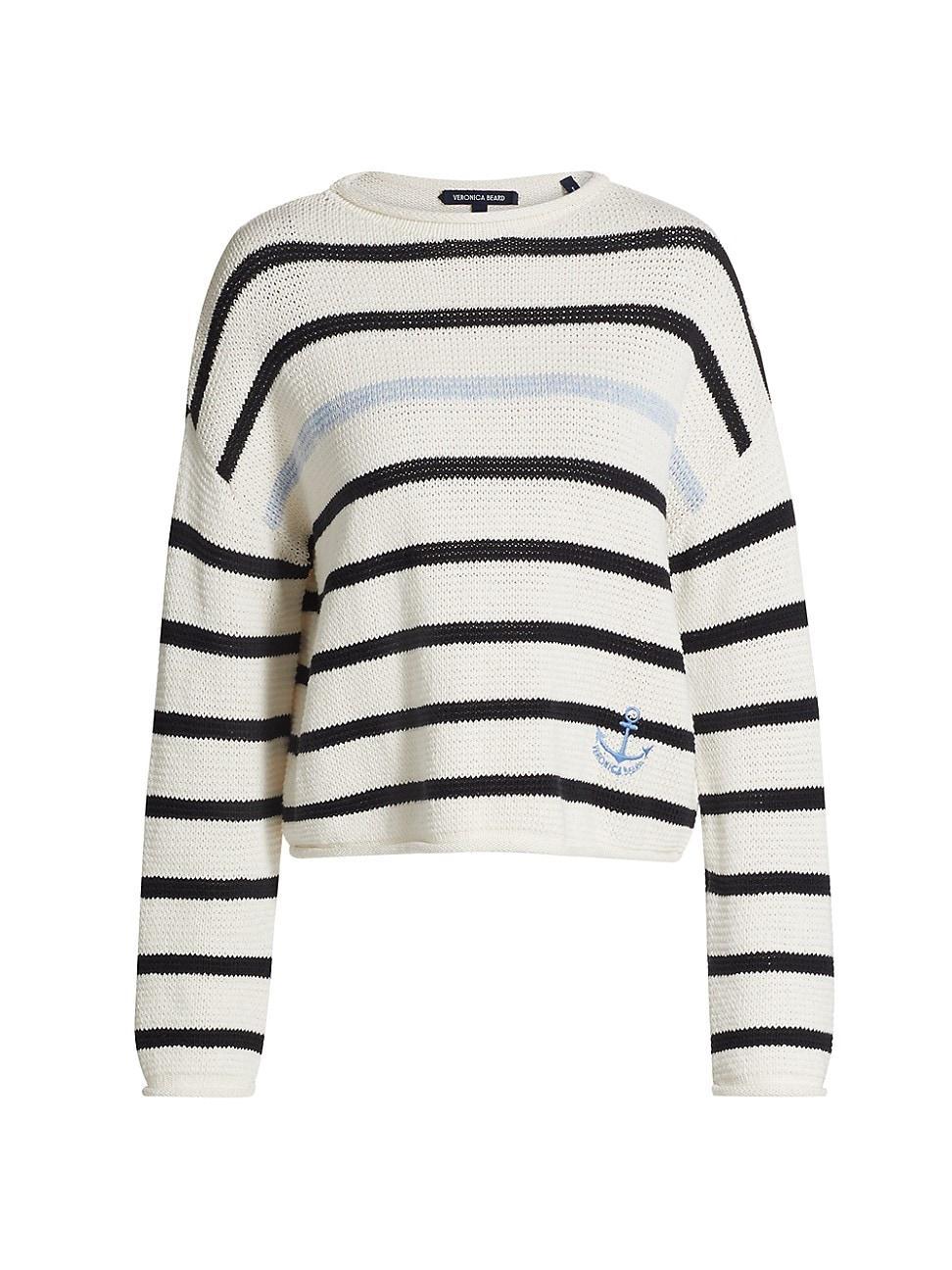 Womens Rori Striped Cotton Sweater Product Image