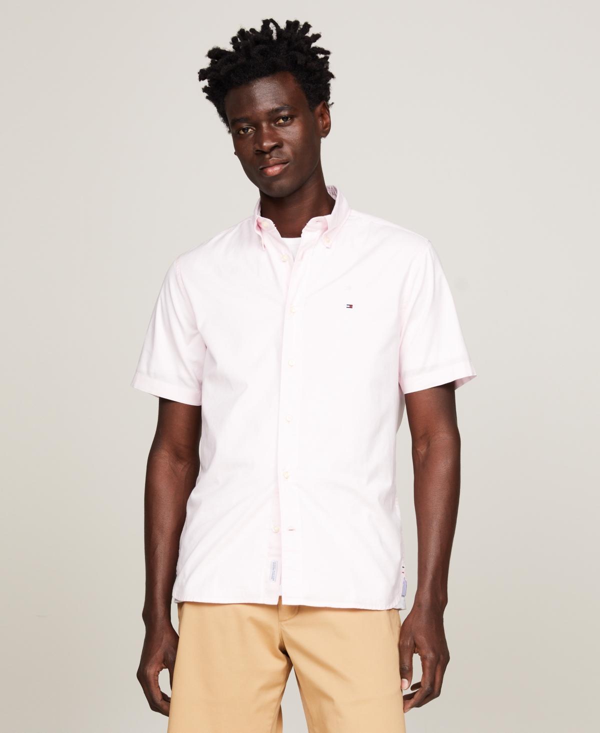 Tommy Hilfiger Mens Short Sleeve Flex Poplin Button-Down Shirt Product Image