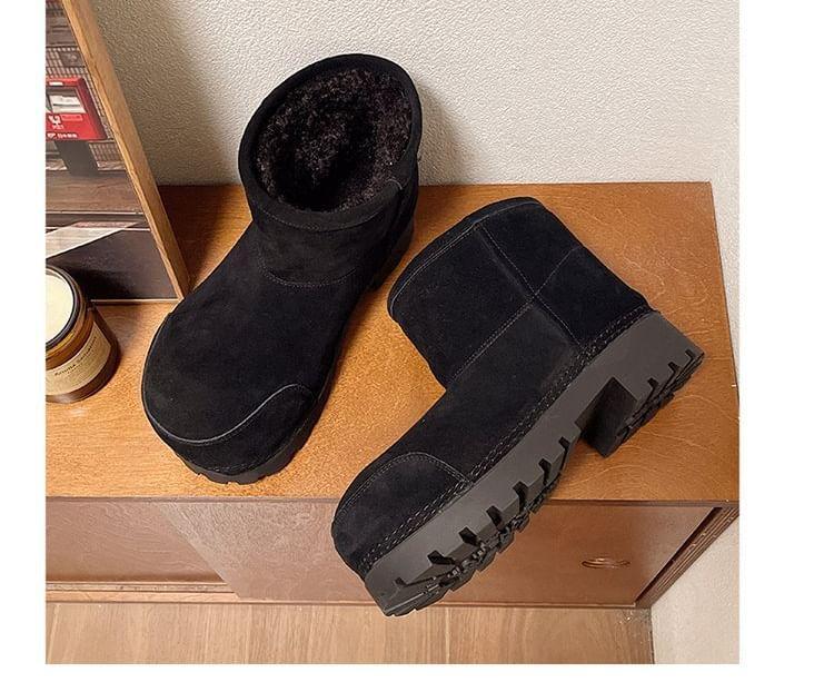 Platform Plain Ankle Snow Boots Product Image