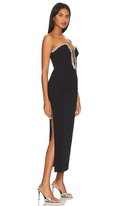 Bardot Eleni Crystal Trim Strapless Cocktail Midi Dress Product Image