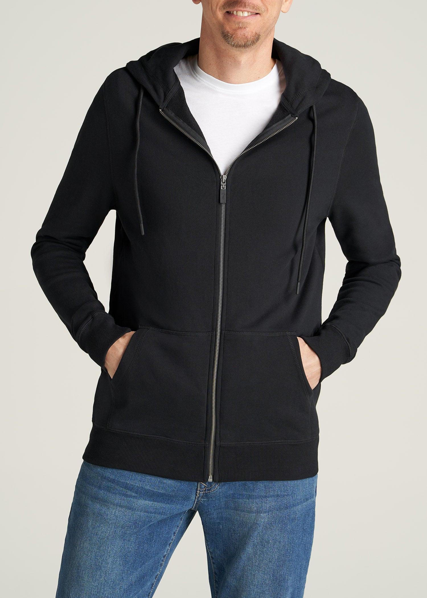 Wearever French Terry Full-Zip Men's Tall Hoodie in Black Male Product Image