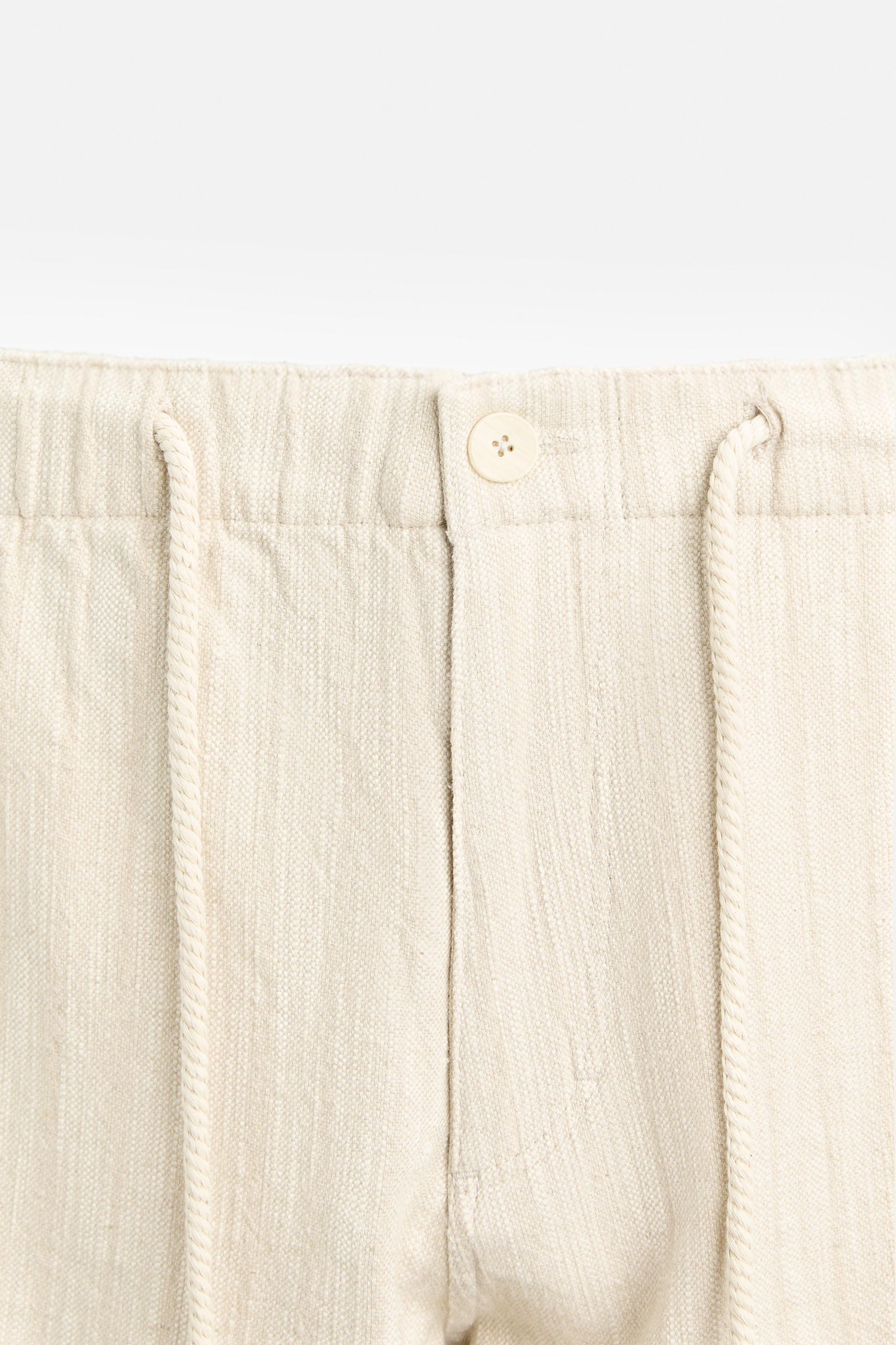 STRIPED TEXTURED PANTS Product Image