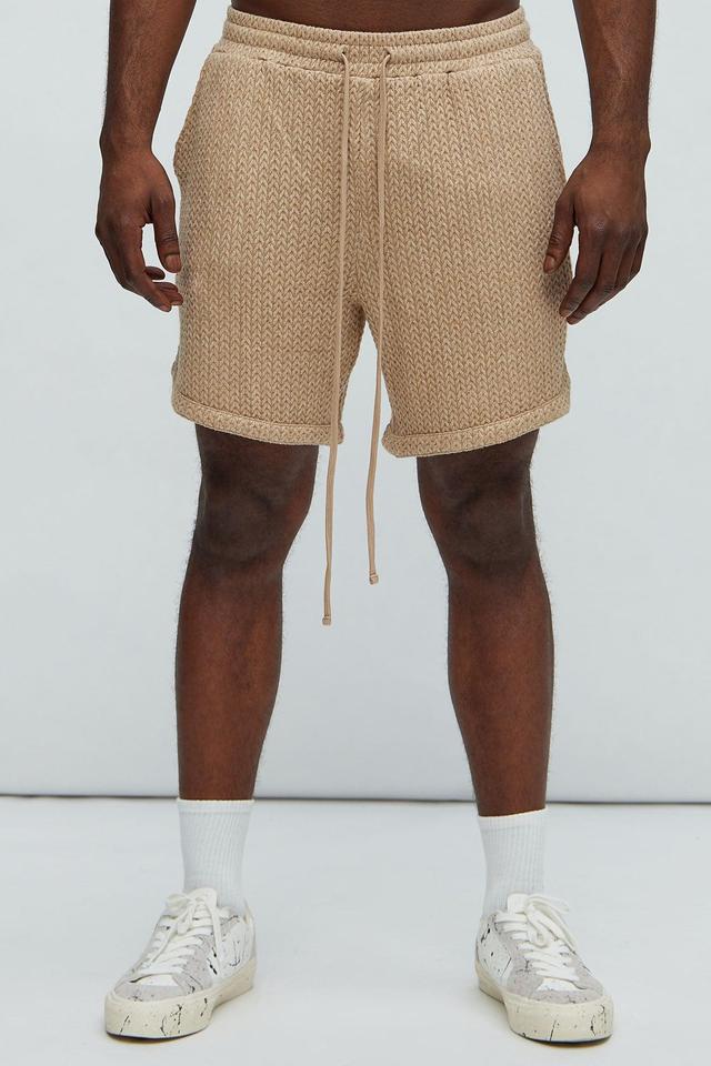 Catanina Textured Shorts - Tan Product Image