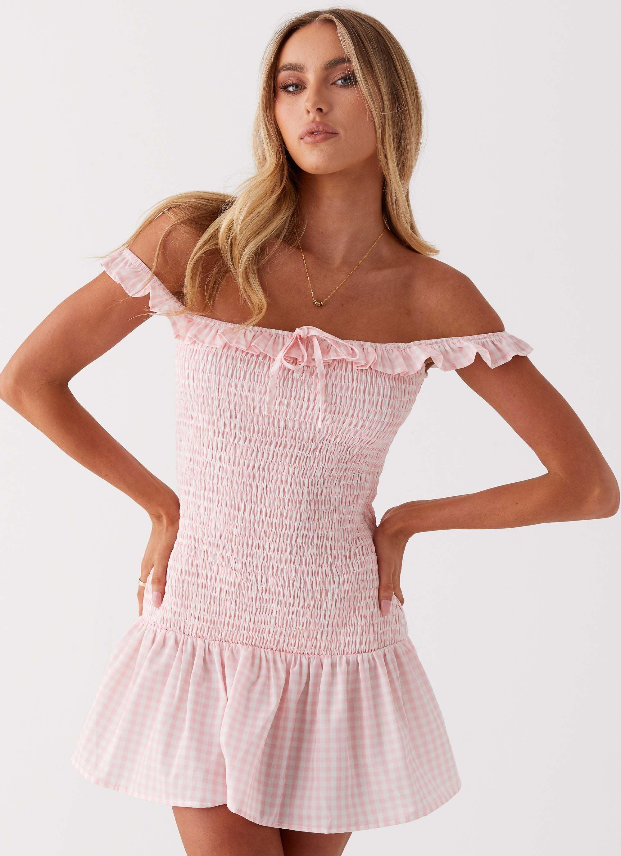 Anica Mini Dress - Pink Gingham product image