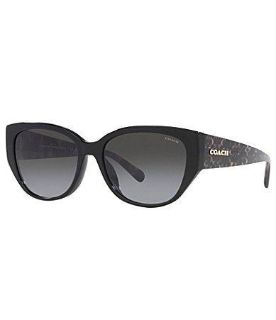 COACH Womens 0HC8362U 57mm Gradient Black Rectangle Sunglasses Product Image