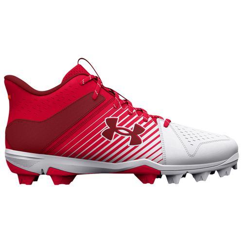 Under Armour Mens Leadoff Mid RM - Baseball Shoes Red/White/White Product Image