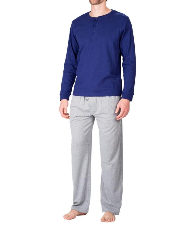 Sleep Hero Mens Knit Long Sleeve Pajama Set Product Image