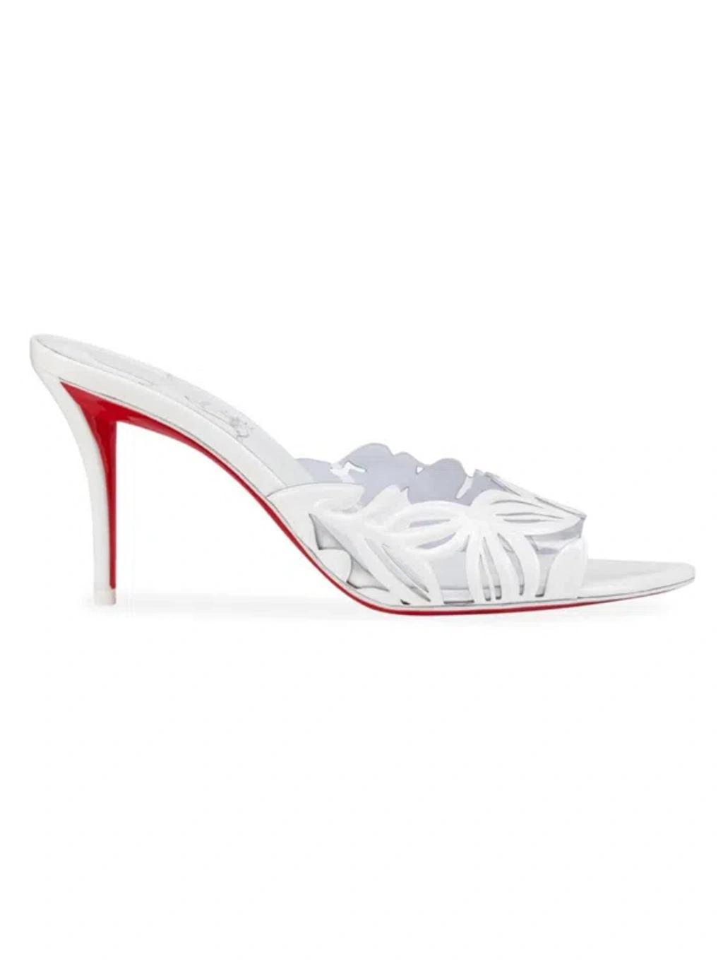 Apostropha 80mm Cutout Patent Leather Mules In White Product Image