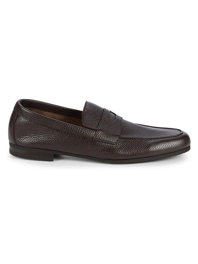 Mens Thorne Pebble-Grained Leather Penny Loafers Product Image