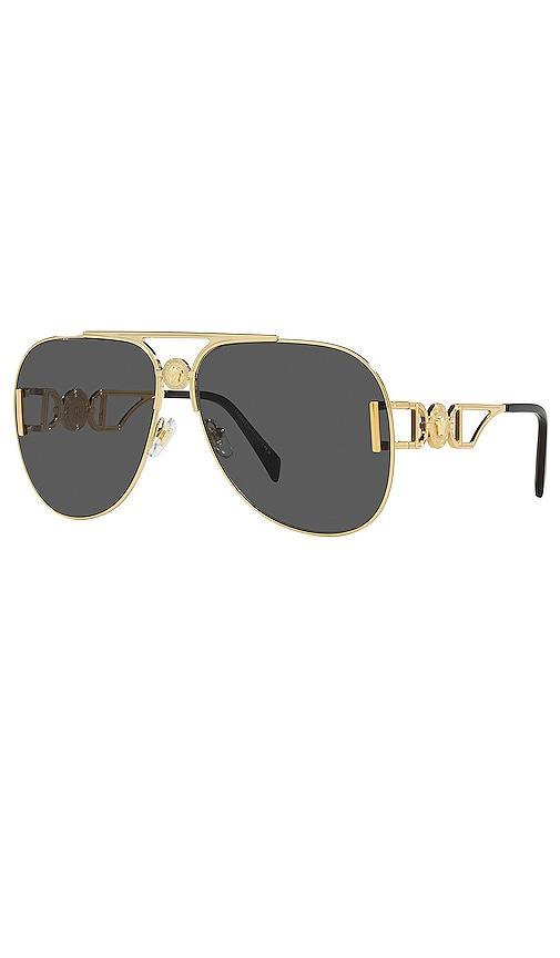 VERSACE Aviator Sunglasses Metallic Gold.. Product Image