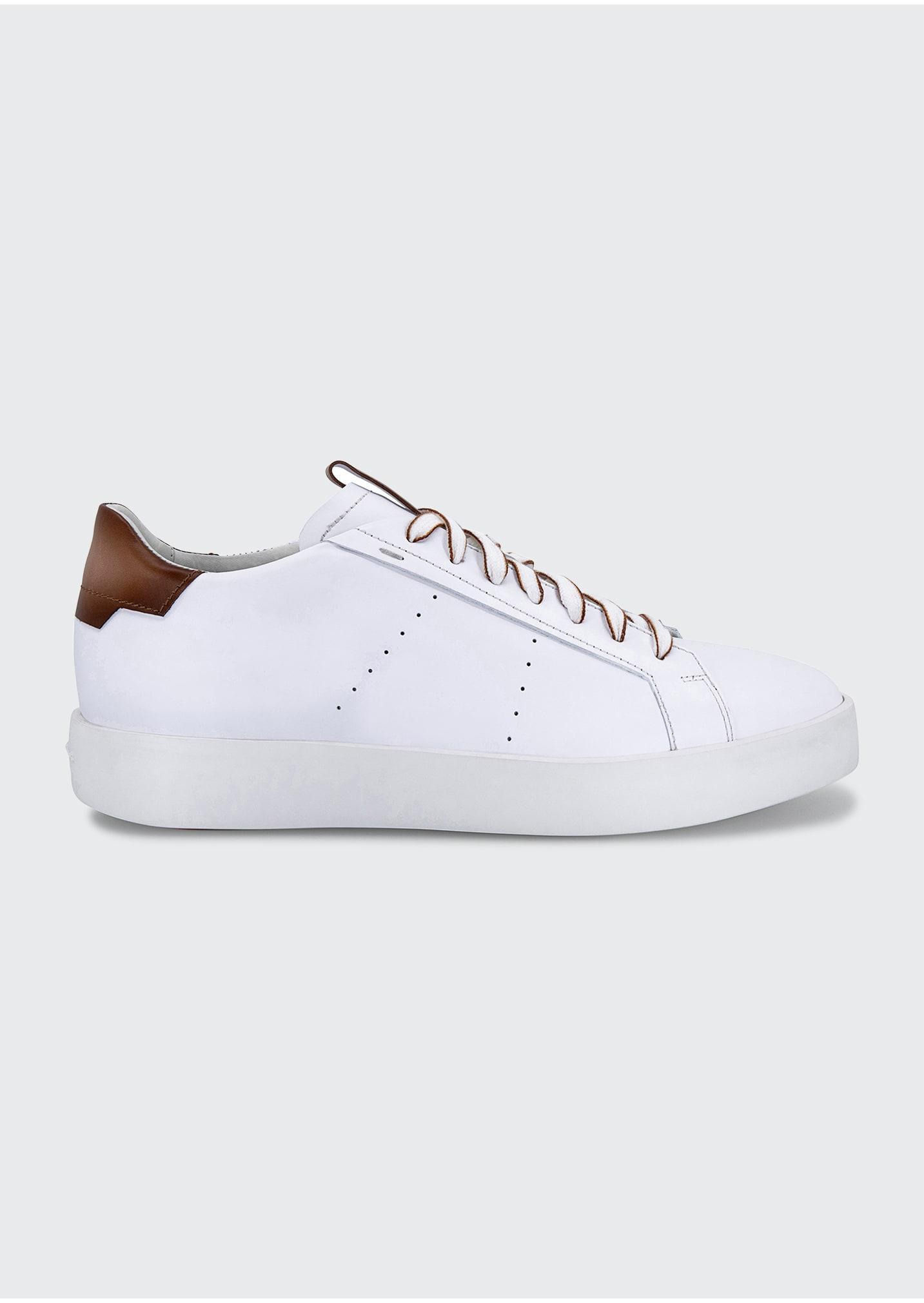 Mens Burnished Leather Low-Top Sneakers Product Image