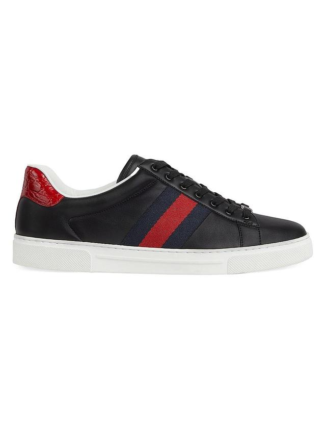 Mens Ace Leather Web Low-Top Sneakers Product Image