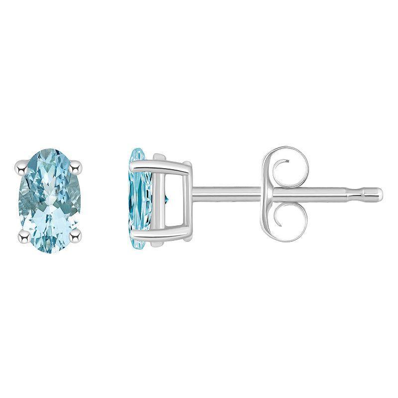 Aquamarine (3/8 ct. t.w.) Stud Earrings in 14K White Gold or 14K Yellow Gold Product Image