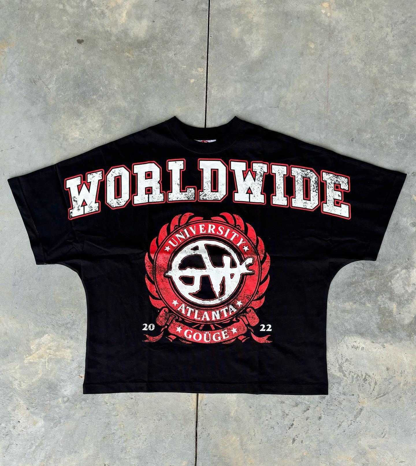 Vintage World Wide Graphic Cotton T-Shirt Product Image