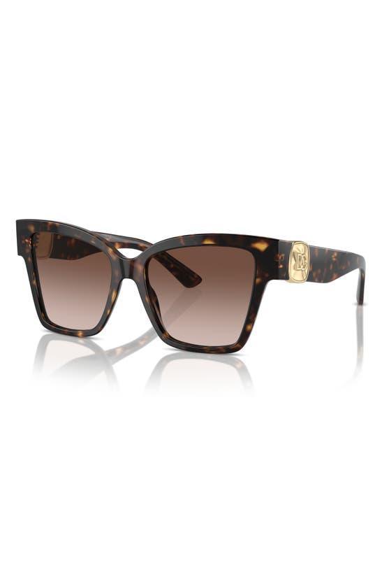 54mm Gradient Square Sunglasses In Havana Product Image