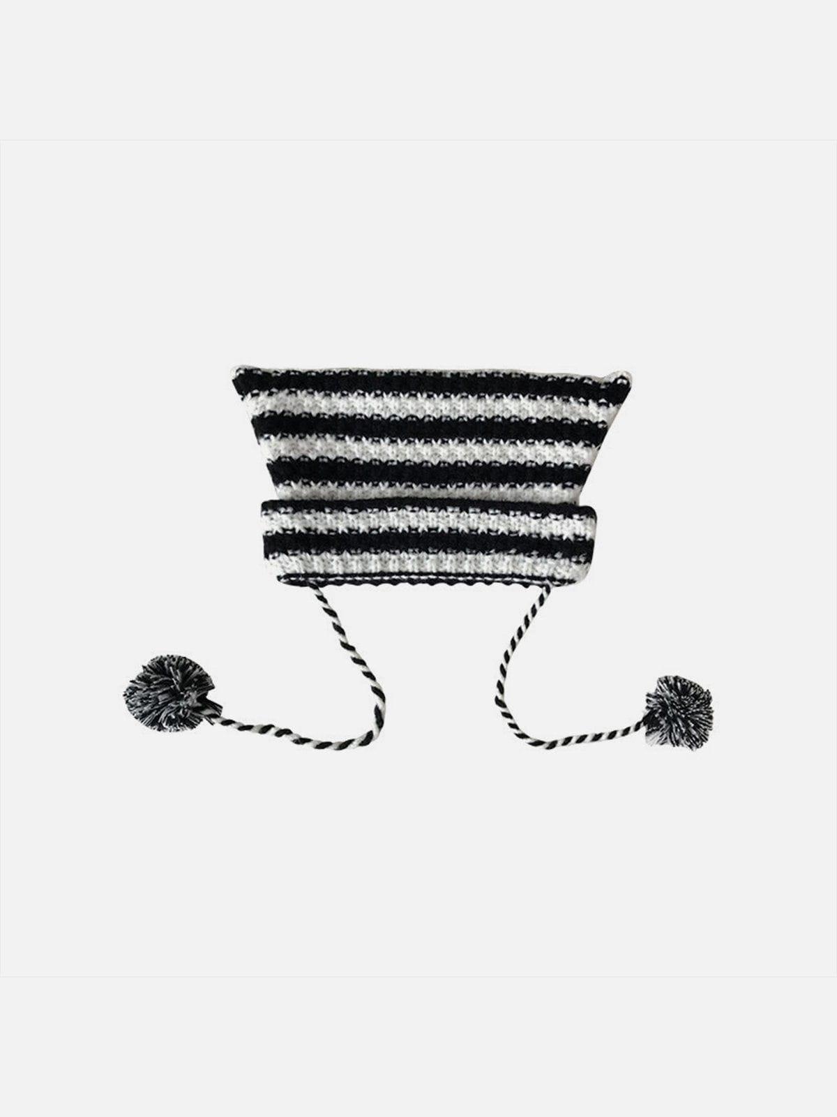 Striped Little Devil Cat Ear Hat Product Image