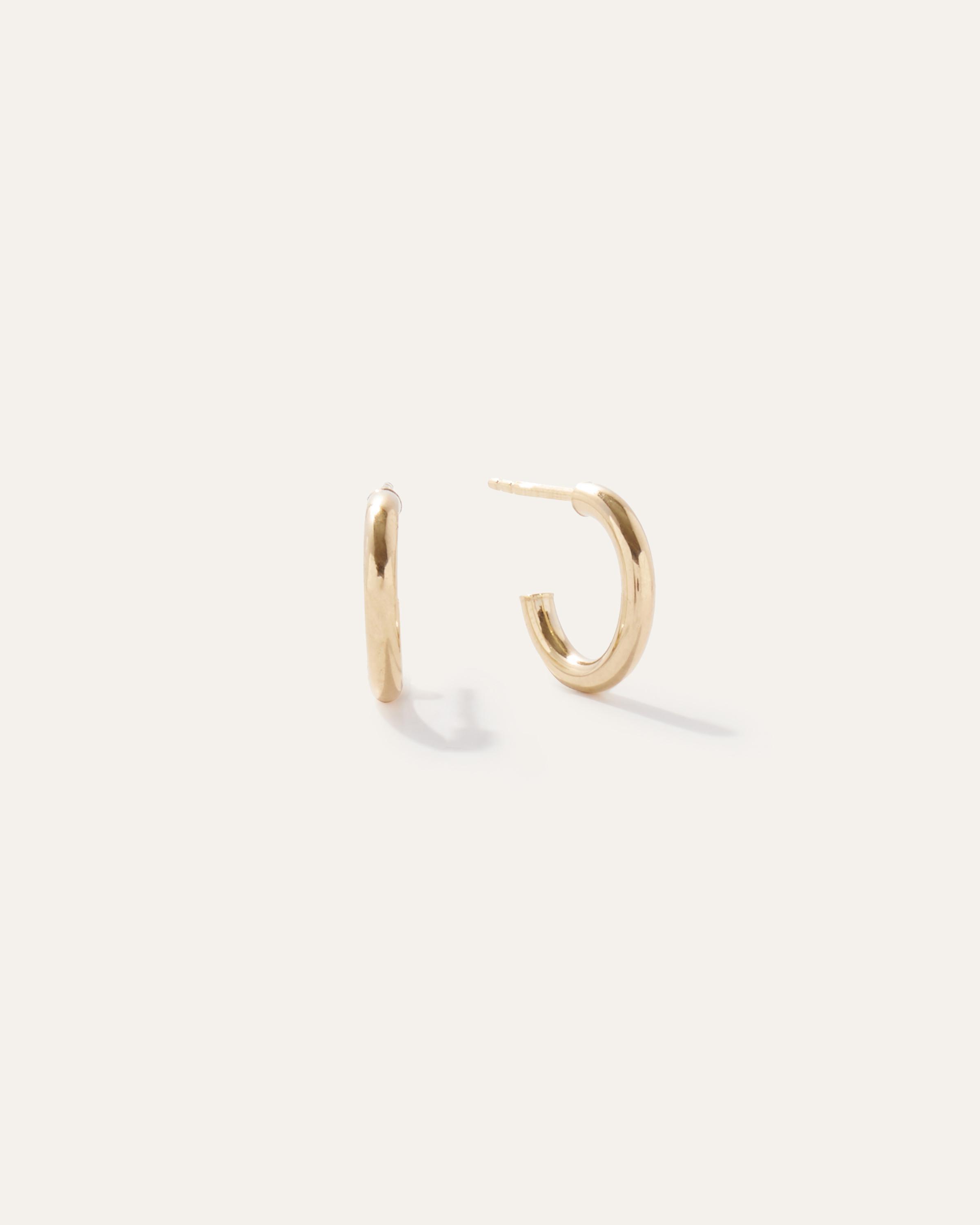 14K Gold Half Huggie Hoops Product Image