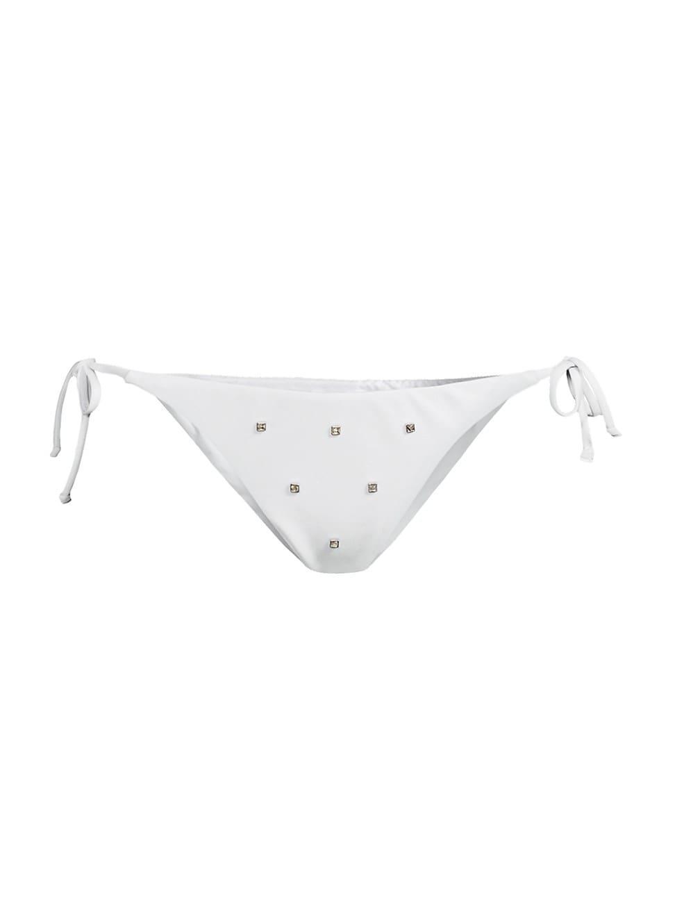 Womens Diamond Heat Crystal-Embellished String Bikini Bottom Product Image