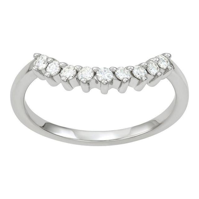 Charles & Colvard 1/4 Ct. T.w. Moissanite Contoured Band In 14K White Gold, 6 Product Image