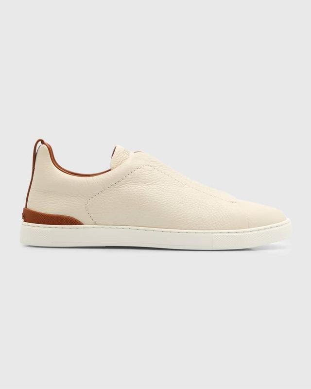 Men's Triple Stitch Deerskin Leather Sneakers Product Image