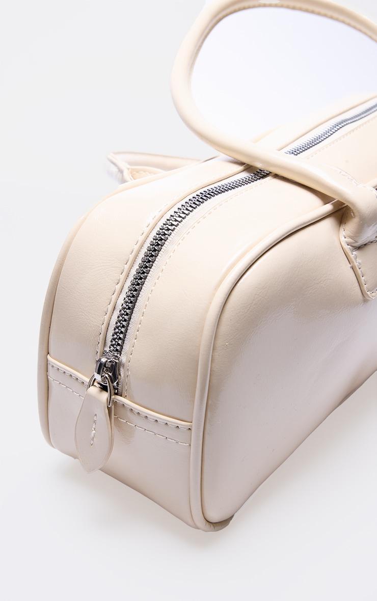 Cream Patent PU Baguette Shoulder Bag Product Image