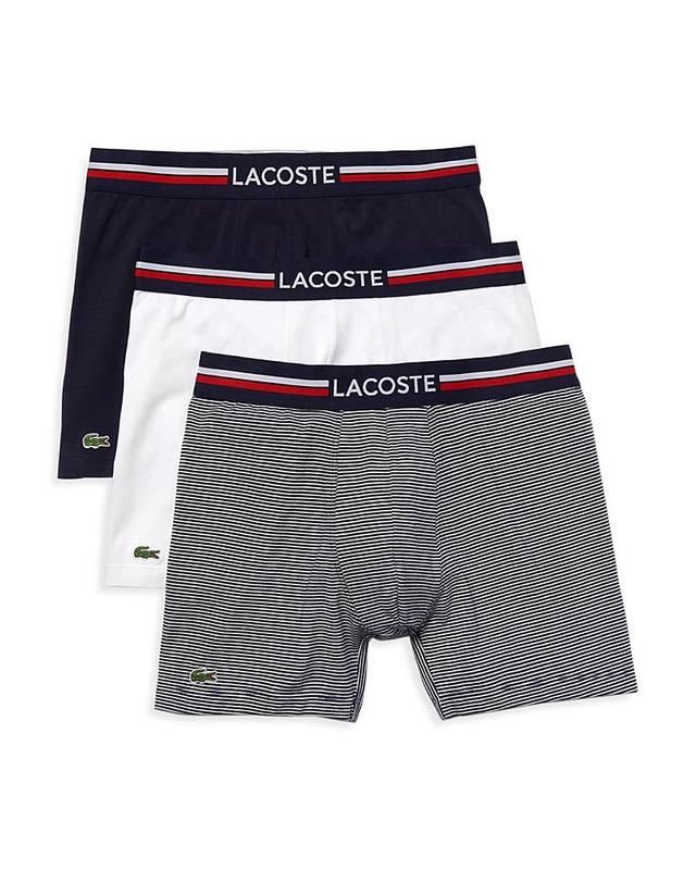 Lacoste Cotton Stretch Jersey Long Boxer Briefs, Pack of 3 Product Image