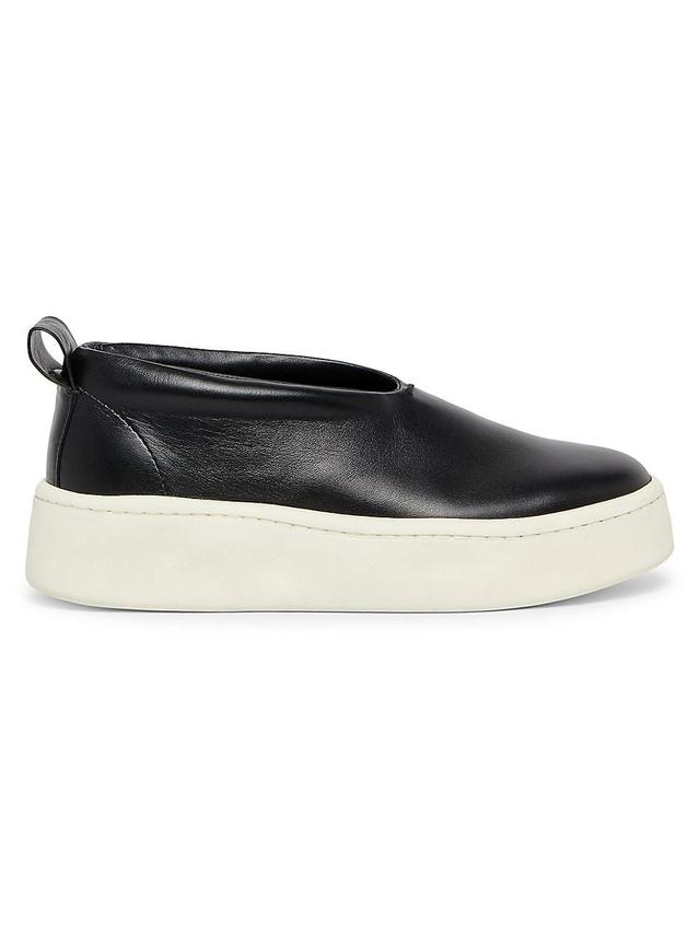 Womens Leather Platform Slip-On Sneakers Product Image