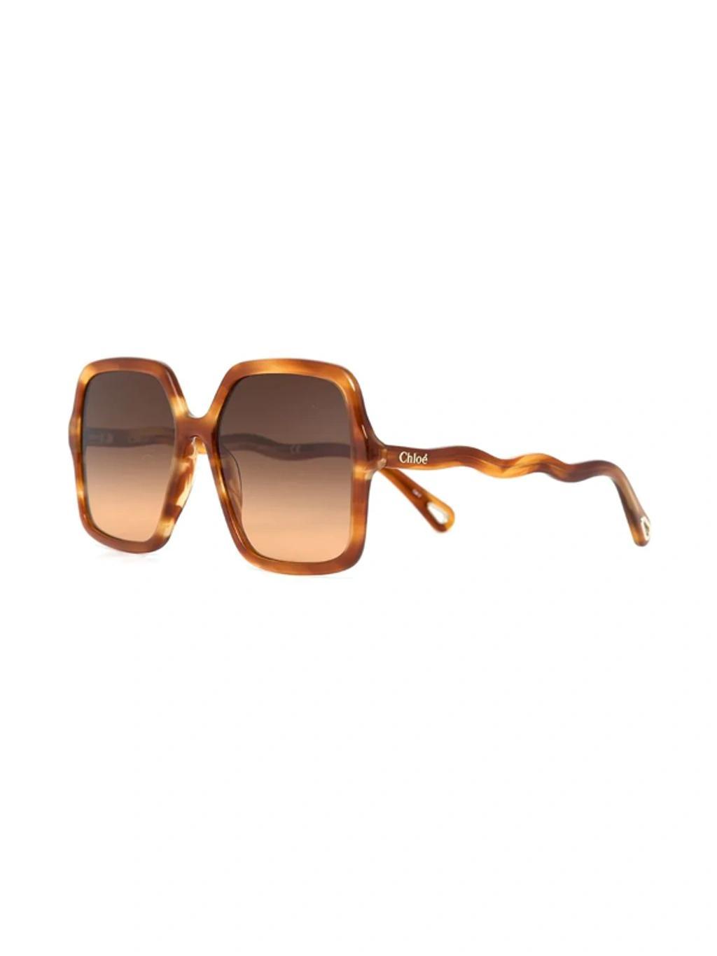 Zelie Oversized Square-frame Tortoiseshell Acetate Sunglasses In Brown Product Image