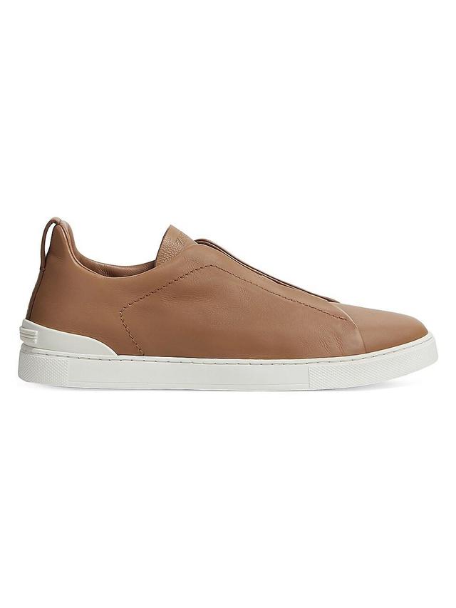 Mens Triple Stitch Deerskin Leather Sneakers Product Image