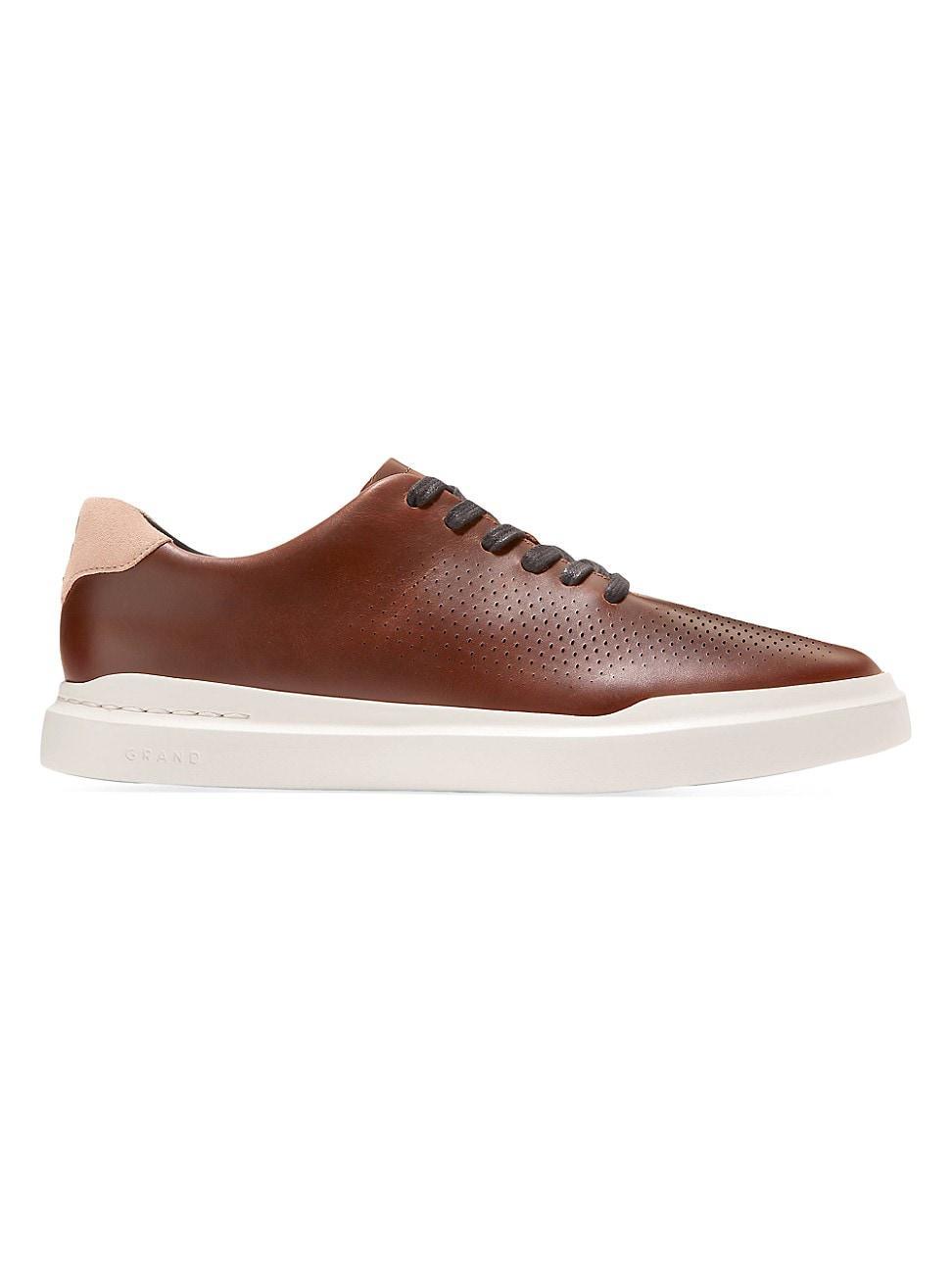 Mens Perforated Leather Low-Top Sneakers Product Image