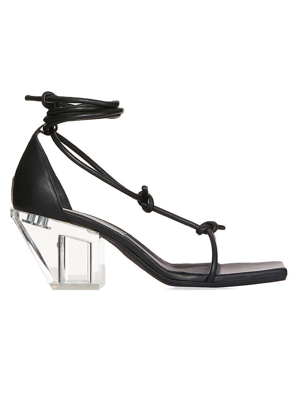 Womens Sliver 50MM Leather Ankle-Wrap Sandals product image